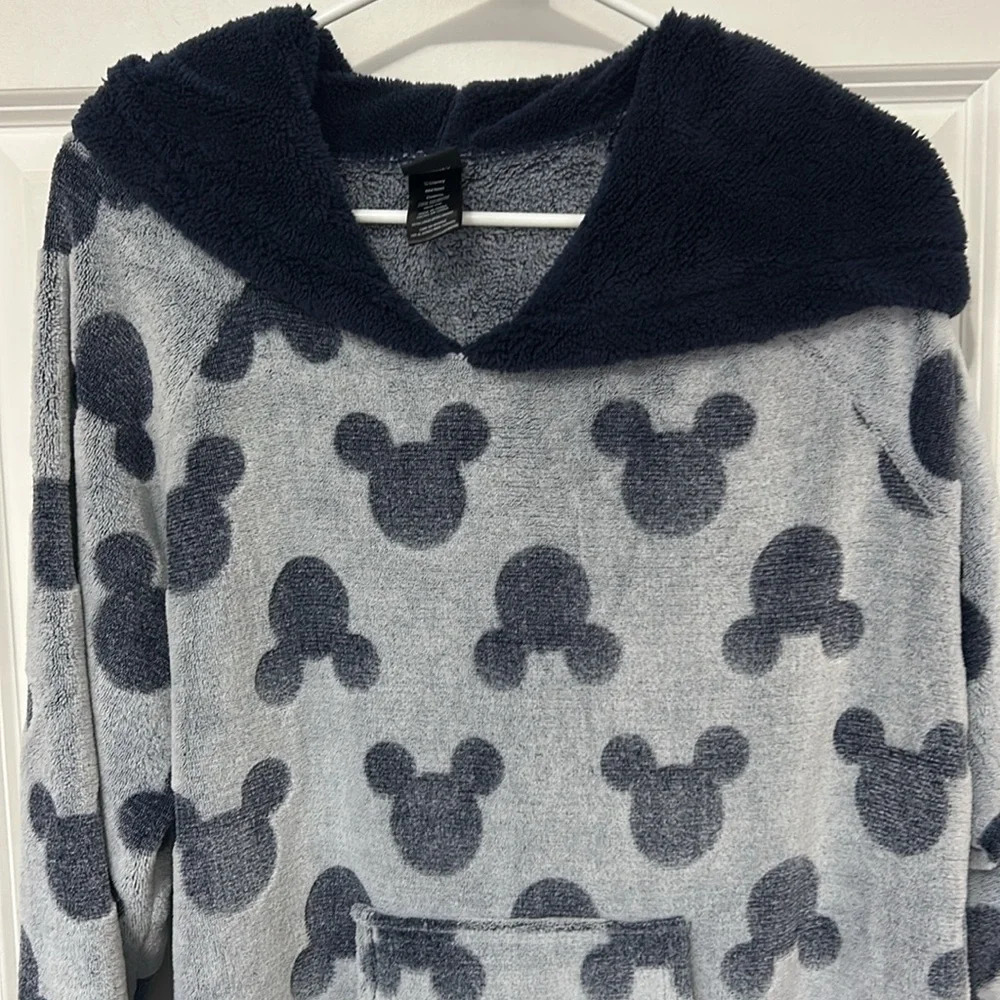 Disney Mickey Mouse Lounger Hoodie pajama pullover Snuggie faux fur one size - Picture 3 of 6